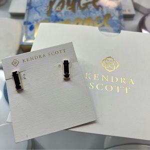 Kendra Scott Black Druzy Gold Color Setting Earrings NWT